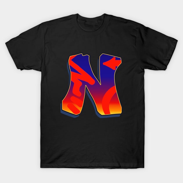 Letter N - Night Sky T-Shirt by Dmitri